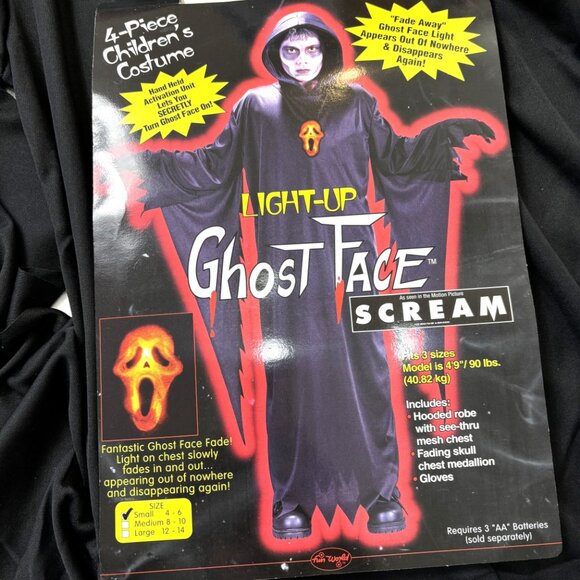 Scream Light Up Ghost Face Hooded Robe Fun World Child NWT NOS - Picture 2 of 14